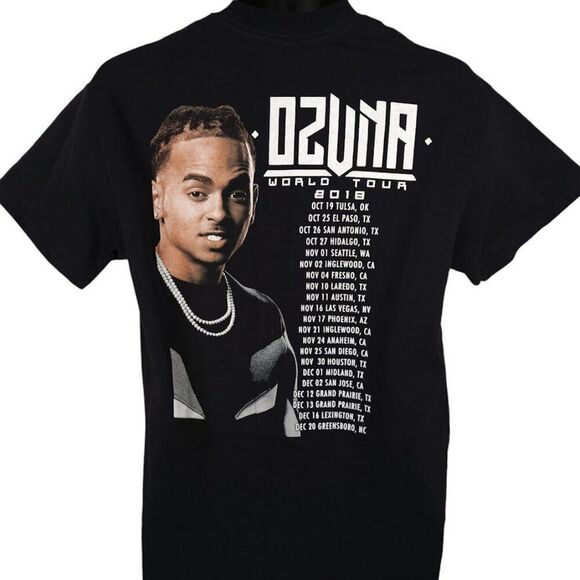 Ozuna T Shirt Mens Size Medium Black 2018 World Tour Puerto Rican Singer Rapper - Picture 5 of 9